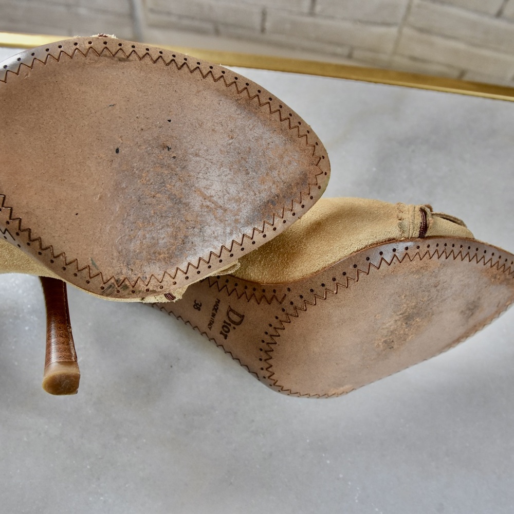 🌻Dior🌻 Suede Open-Toe Moccasin Heel - Picture 11 of 15
